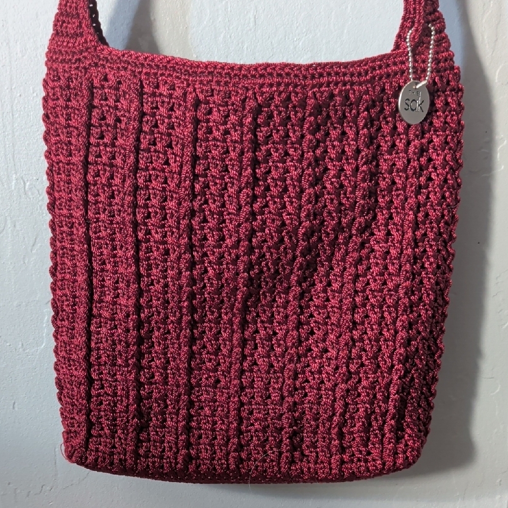The Sak Burgundy Crochet Shoulder Bag - Picture 3 of 16